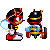 A collection of 3 animations found for charmy in his Special Stage in Chaotix. Very good, This actually looks like one of the better SS characters. made by Yuski. Also includes the above Charmy by Cinos, with smaller head.