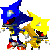 an ok sprite, this sprite actually uses animations OFF Sonic R, but there are very few, also the movement is wonky. there is also a Hyper Metal Sonic. 