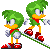 updated Bean sprites by Yuski. Originally by Jexodus. The Change? He has ORANGE legs, like he's meant to! :) This includes the Sonic 3 Bean, and the snowboard Bean.