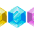 A collection of the Sonic Spinball Emeralds, but now shaded in the normal emerald colours, instead of just Blue.