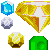 a collection of practically ALL the different sorts of emeralds found in all Sonic games.