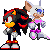 A New shadow sprite by Ninja, original by Hez. Using the Sonic Omega sprite, Ninja has edited it to look just like Shadow! The second sprite is a nice looking Rouge sprite. Based on the Sonic 3 Sonic, it comes out rather well.