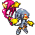 Robo Knuckles from Sonic Advance. Includes both versions of him.
