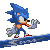 A special Sonic snowboarding sprite found only by hacking Sonic 3.