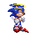Ninja has created a Sonic 3 sprite, which is edited to look similar to Sonic in Sonic Arcade. Things like his run having him bend over, and looking left and right while stopping, are some nice touches.