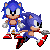 The first sprite is basically the originally Sonic CD sprite, but with a new walking animation, In which Sonic swings his arms around as if he's swimming. These animations were from a Sonic CD looker. The second lot consists of 4 new animations for a Sonic 2 Sonic. 2 created by Hez, and 2 created by Scott Prower. Those being a Sonic 2 looking turn-around ani, a tired ani, a pull ani, and a new squat ani.