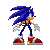 A nice Sonic sprite by RockChick. Although looking a bit small, it is very well animated. The spines look a little long, but that doesn't matter.