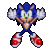 An update of Showoffboy's Sonic sprite. Ninja has made it blurred, so it looks 32-bit.