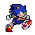 A nice, Shuffle looking sprite of Sonic, created to look like it's been cell shaded, it works quite well. It's basically the sprite above, but with the cell shading. 