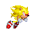 Super Sonic and Hyper Sonic versions of RockChicks Sonic sprite. look very cool too, but a walk animation would have been nice.