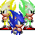 New Super sonic sprite by Cinos. Complete  Super Sonic from Sonic 2, but now including a Hyper version, and a "mega" Sonic version.