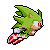 An edited version of Manic Lightspeeds Super Sonic sprite by ninja. It's the same, but it now has flickering "hyper" colours.