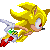 An edited sprite by Matrixx. Using Showoffboys superb, large Sonic sprite, Matrixx has been able to make it go super, with new animations like flying.