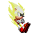 This sprite is created by using the MUGEN Super Sonic found on the internet, isn't that good however.