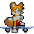 An excellent Tails skateboarding sprite. Using Icedragons Tails sprite, he pushes his way along, has a jumping animation, and a 360 animation.