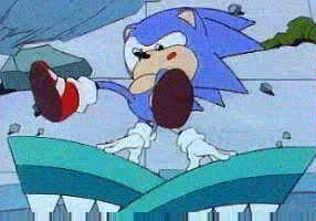 Sonic...who is about to get eaten by a monster...in color! ^_^